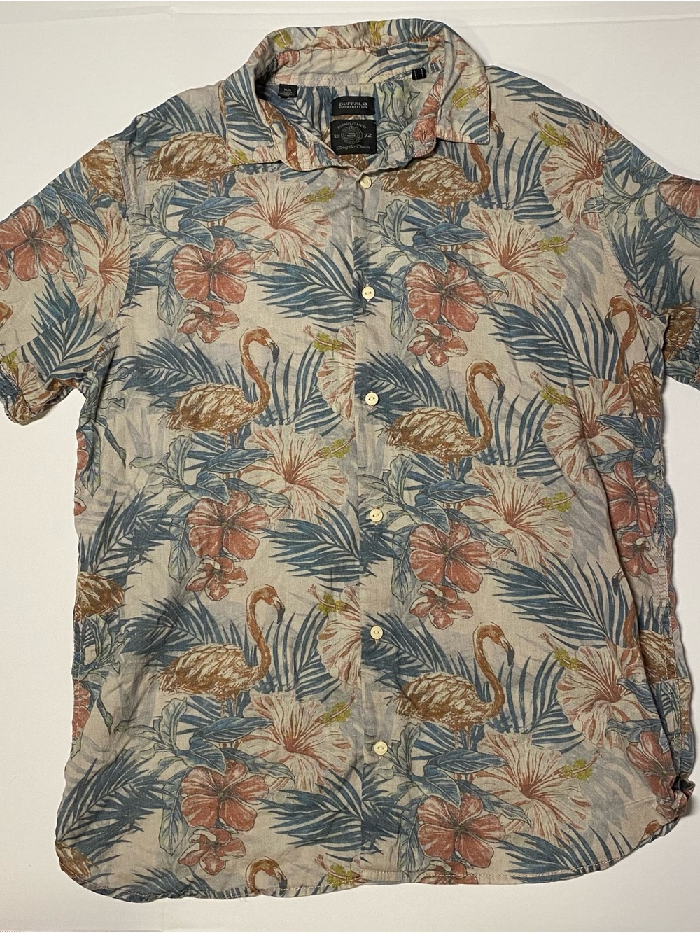 Buffalo David Bitton Men's Sybeachy Regular-Fit Tropical-Print Shirt - Size M